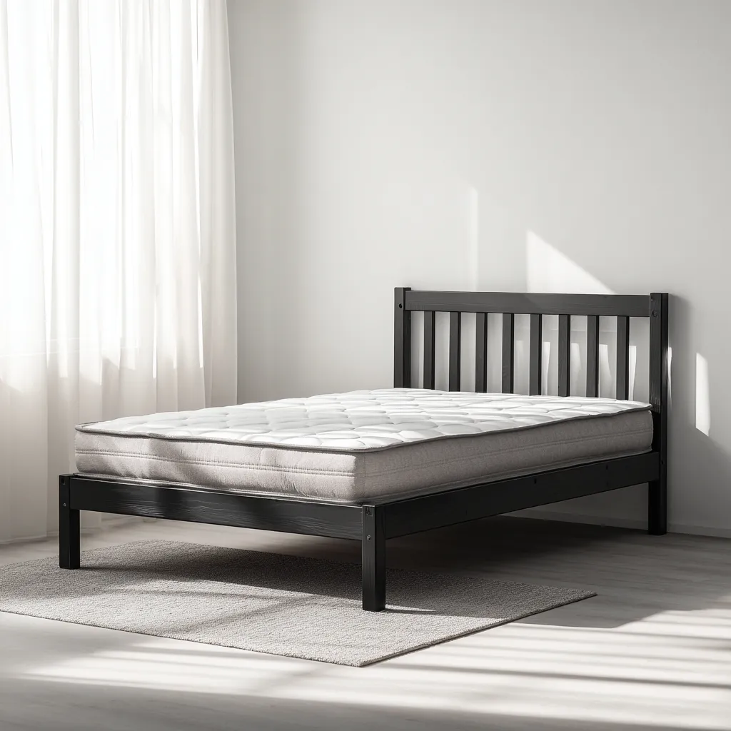 Letto matrimoniale in legno 200x160x90 cm - nero - design moderno-Hutare