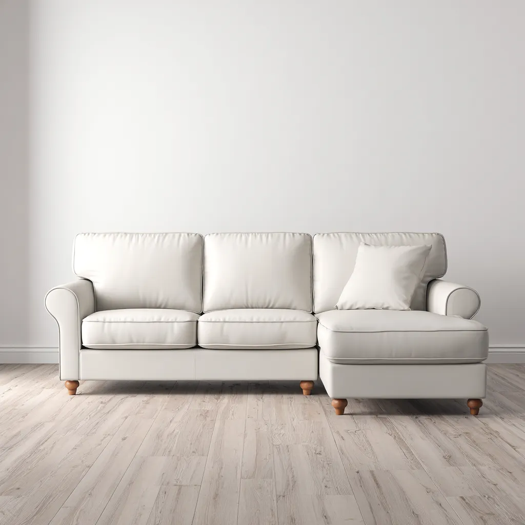 Divano angolare in pelle bianca 280x170x90 cm - bianco - design classico moderno-Hutare