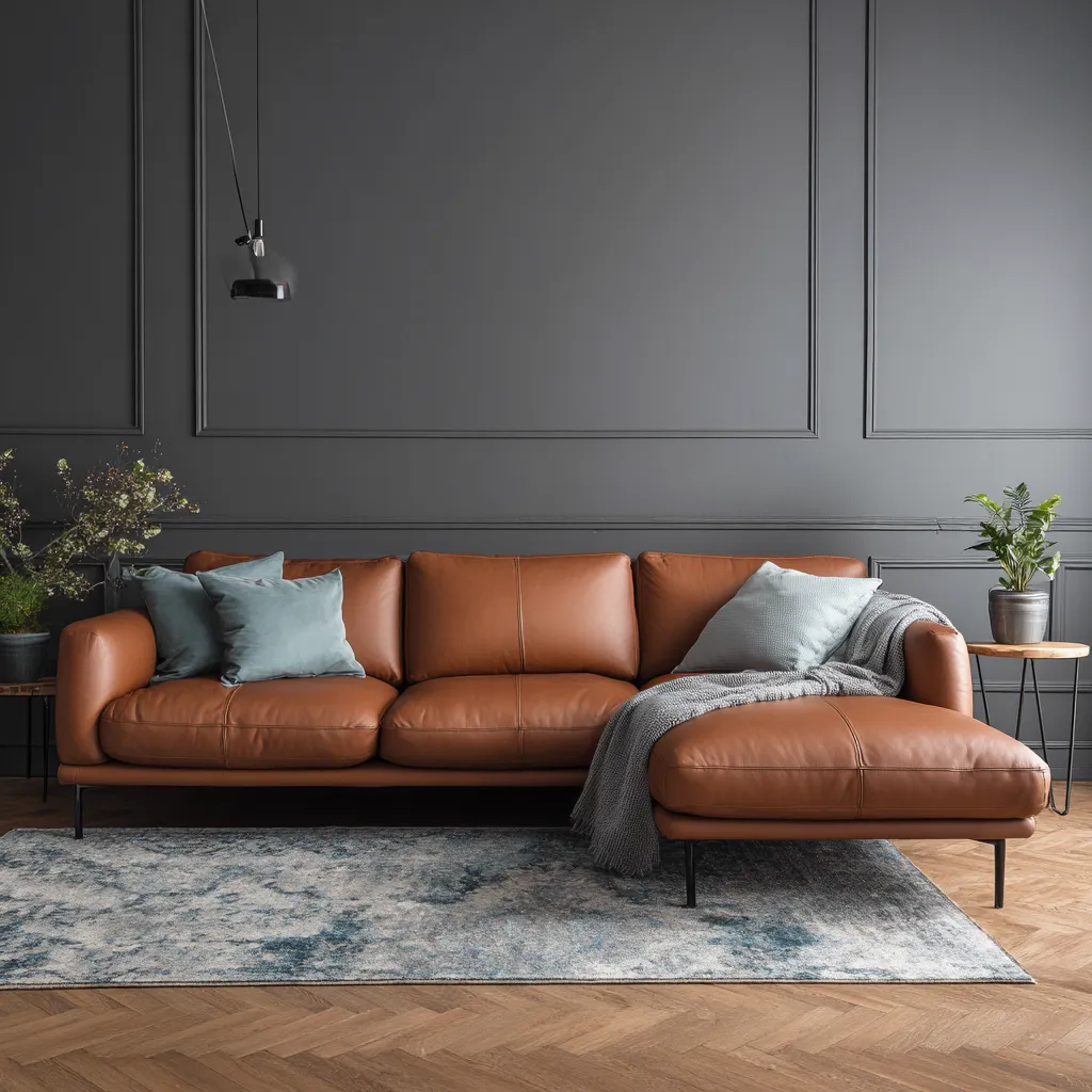 Divano angolare in pelle 285x175x85 cm - marrone - design moderno-Hutare