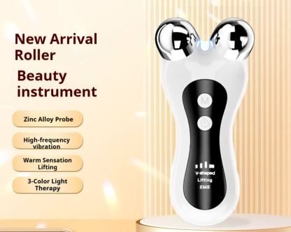 V-Line Shaping Device - Professional Facial Lifting Roller with EMS & LED Light Therapy for a Tighter, Youthful Look-Lumenessence