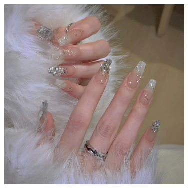 Elegant Press on Nails - Soft Bridal Style, Full Cover Glue-less Nail Tips (Reusable)