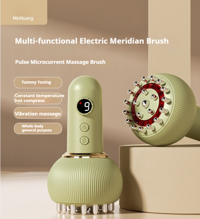 Electric Meridian Brush & Cupping Set - All-Body Massager and Gua Sha Device for Home Spa & Professional Use-Lumenessence