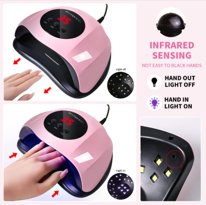 48W Professional Nail Lamp for Gel Polish, UV/LED Nail Dryer Quick Curing Light with 4 Timers
