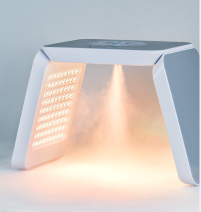 7-Color LED Phototherapy Mask - Red & Blue Light Facial Device with Hydrating Spray & Skin Analysis
