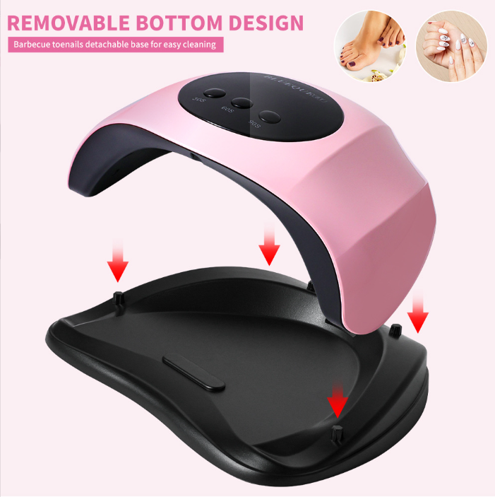 48W Professional Nail Lamp for Gel Polish, UV/LED Nail Dryer Quick Curing Light with 4 Timers