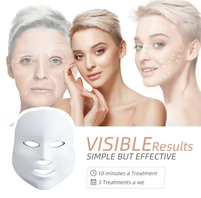 7-Color LED Light Therapy Mask - Photon Facial & Neck Care for Rejuvenation
