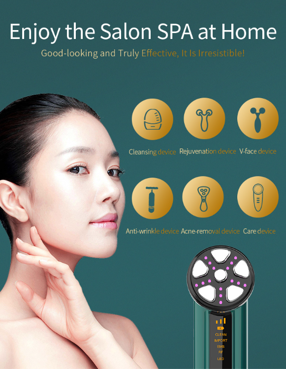 RF Device with Microcurrent, Face Lifting & Tightening Machine for Wrinkles, At-Home Facial Massager & Toner-Lumenessence