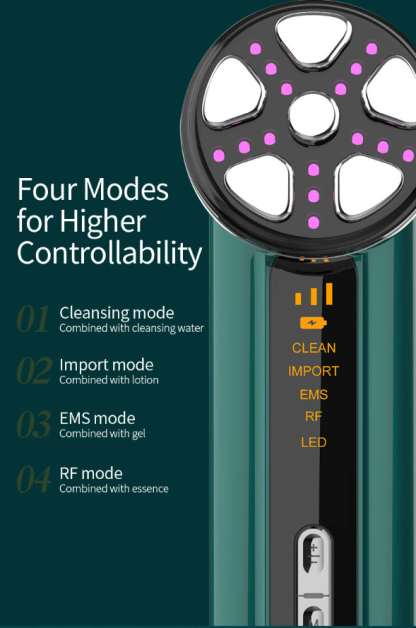 RF Device with Microcurrent, Face Lifting & Tightening Machine for Wrinkles, At-Home Facial Massager & Toner-Lumenessence