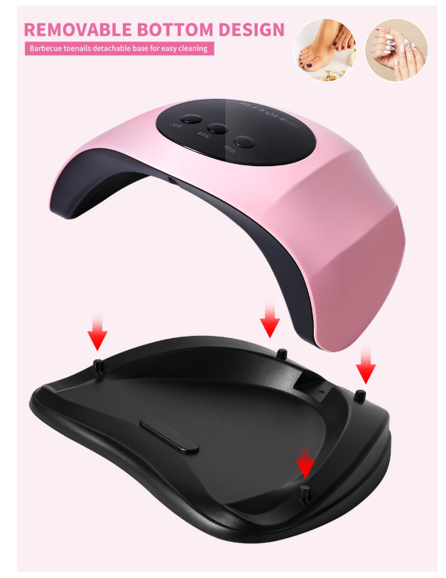 48W Professional Nail Lamp for Gel Polish, UV/LED Nail Dryer Quick Curing Light with 4 Timers
