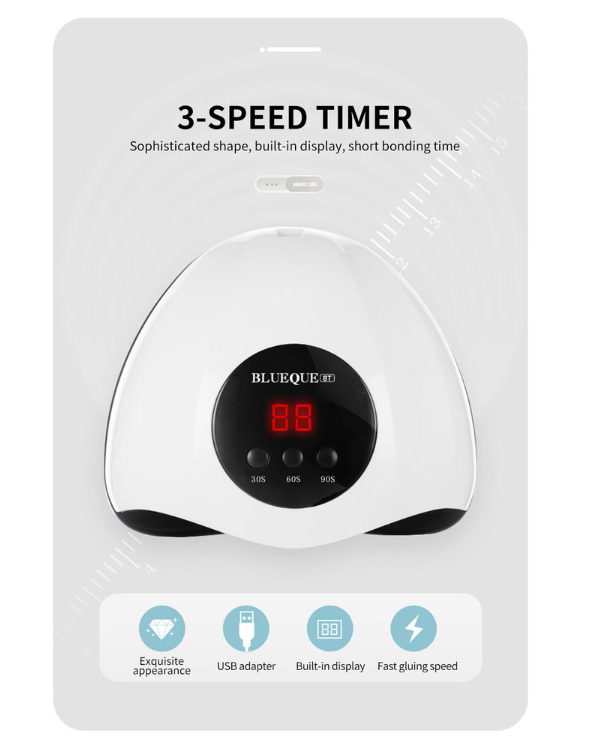 48W Professional Nail Lamp for Gel Polish, UV/LED Nail Dryer Quick Curing Light with 4 Timers