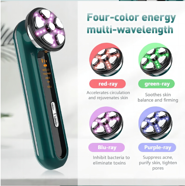 RF Device with Microcurrent, Face Lifting & Tightening Machine for Wrinkles, At-Home Facial Massager & Toner-Lumenessence