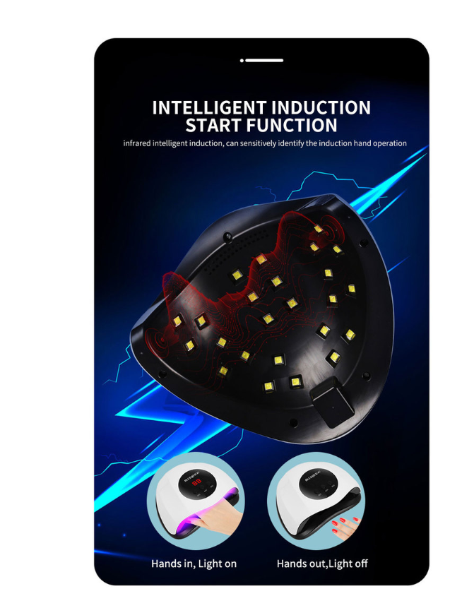 48W Professional Nail Lamp for Gel Polish, UV/LED Nail Dryer Quick Curing Light with 4 Timers