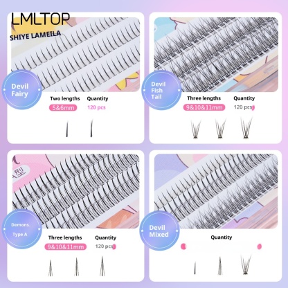 Natural & Wispy Demonic Lash Clusters | Stackable Lower Lash Extensions