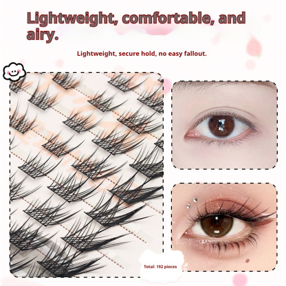 Professional Natural Fluffy Mascara Lashes - Wispy Doll Eye Effect, Baby-D Curl, Easy Cluster Application for Beginners-Lumenessence