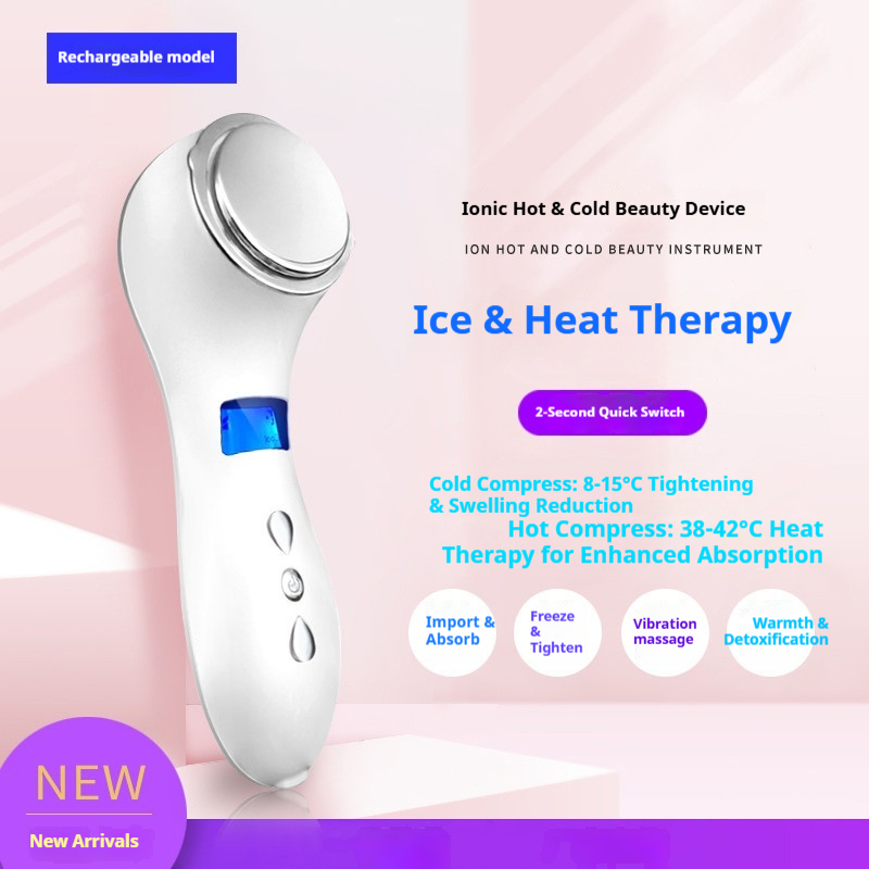 Facial Steamer & Massager, Hot Cold Iontophoresis Device for Anti-Aging & Pore Minimizing, with Heat Therapy-Lumenessence