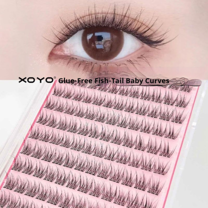 No Glue Needed, Whispy Fanned Lash Clusters - Natural Looking, Easy Apply Individual Lash Extensions