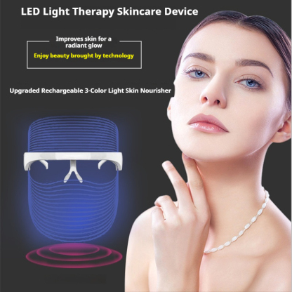LED Photon Therapy Mask - 7-Color Facial Skin Rejuvenation Device, Rechargeable Home Use Light Therapy-Lumenessence
