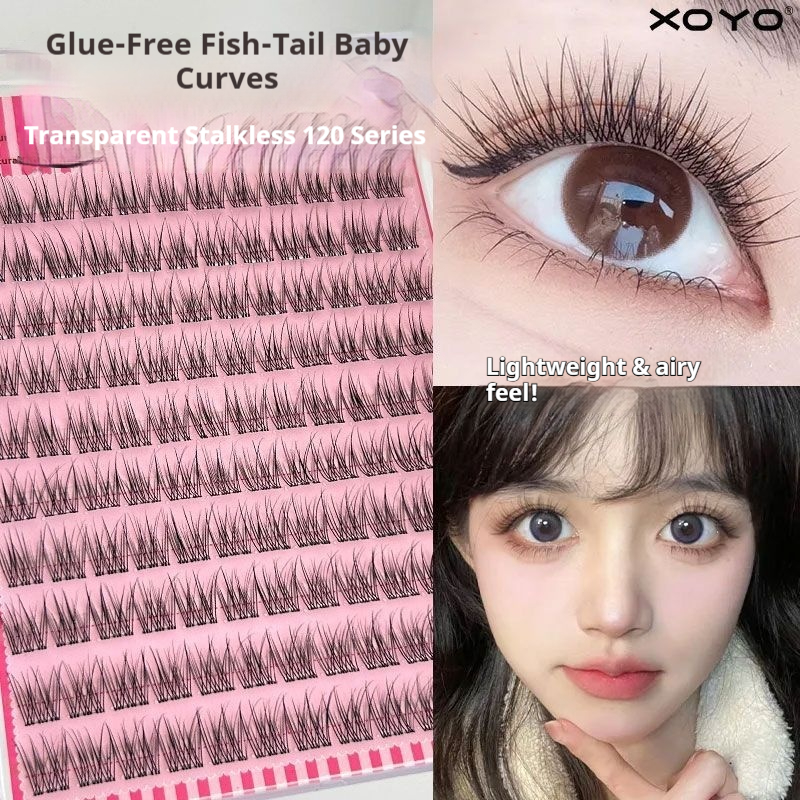 No Glue Needed, Whispy Fanned Lash Clusters - Natural Looking, Easy Apply Individual Lash Extensions