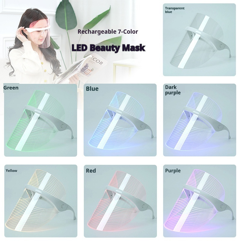 LED Photon Therapy Mask - 7-Color Facial Skin Rejuvenation Device, Rechargeable Home Use Light Therapy-Lumenessence