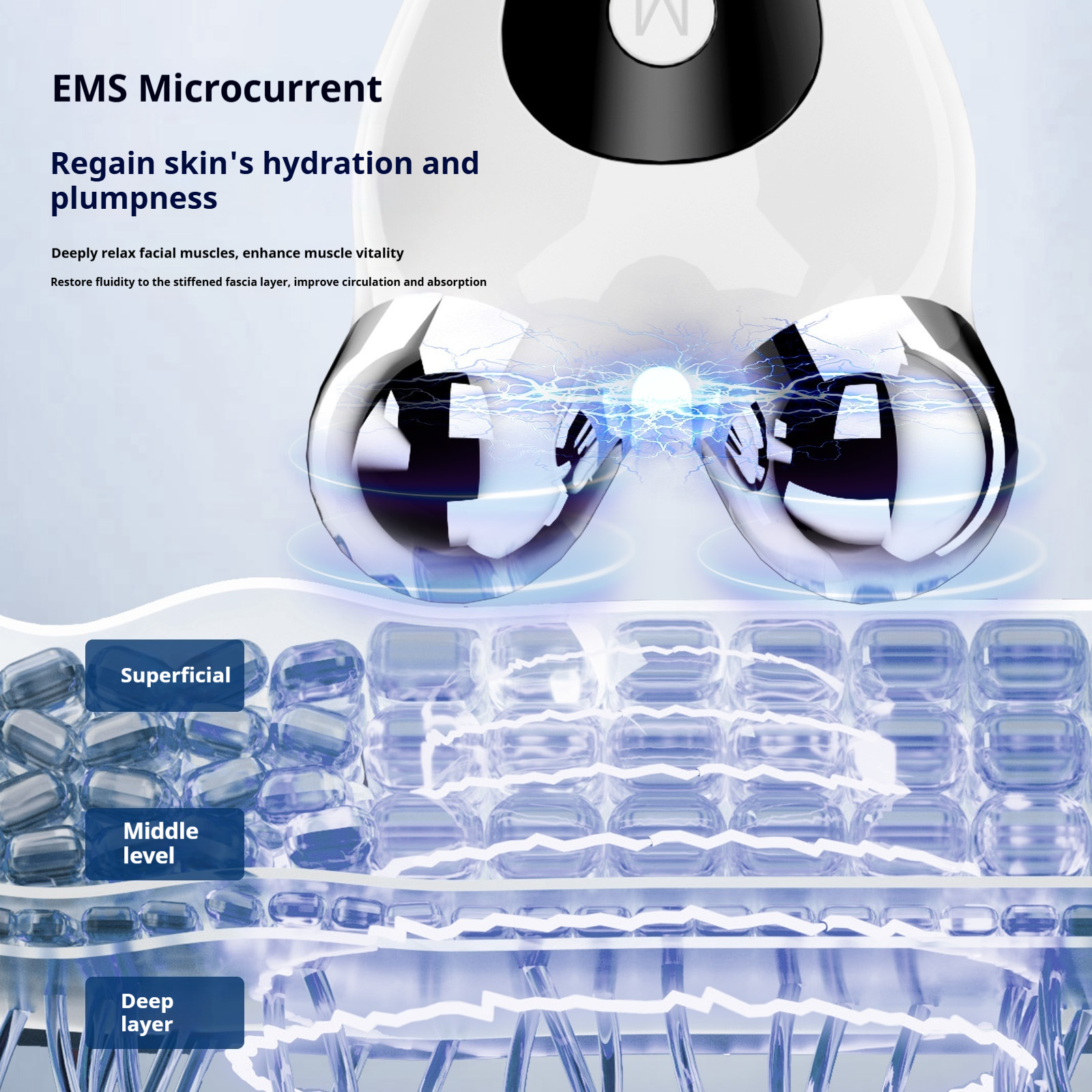 V-Line Shaping Device - Professional Facial Lifting Roller with EMS & LED Light Therapy for a Tighter, Youthful Look-Lumenessence