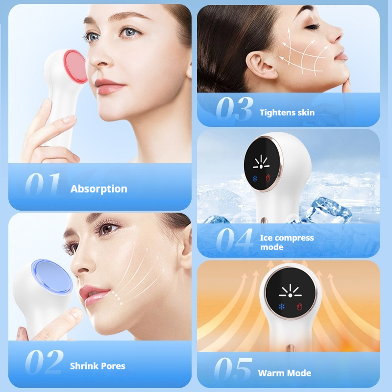Cryotherapy Facial Massager, Hot Cold Therapy Device for Skin Toning & Deep Cleansing, At-Home Ice Roller to Reduce Puffiness and Tighten Pores-Lumenessence