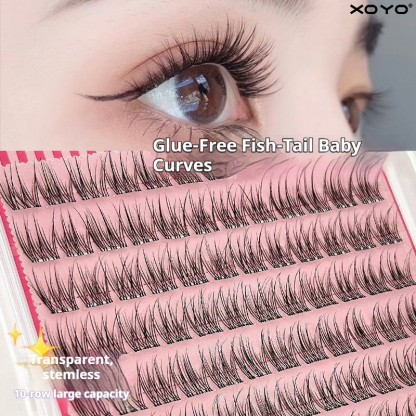No Glue Needed, Whispy Fanned Lash Clusters - Natural Looking, Easy Apply Individual Lash Extensions
