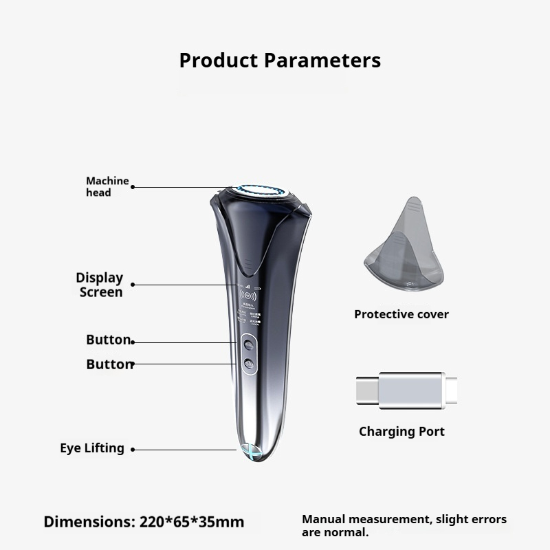 Advanced EMS Microcurrent Facial Toner with LED Red Blue Light Therapy and Ion Technology for Anti-Aging & Acne Treatment-Lumenessence