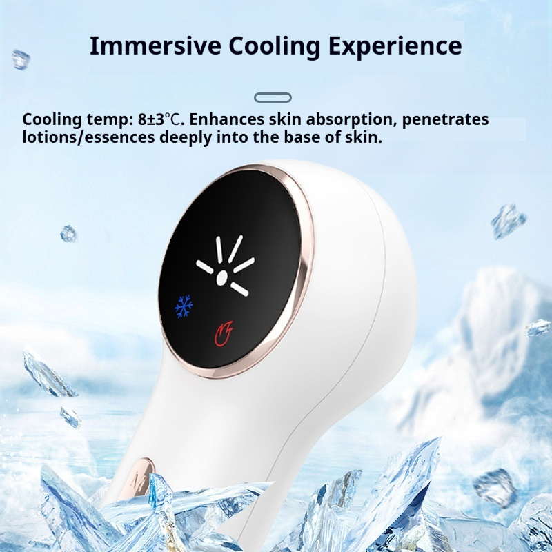 Cryotherapy Facial Massager, Hot Cold Therapy Device for Skin Toning & Deep Cleansing, At-Home Ice Roller to Reduce Puffiness and Tighten Pores-Lumenessence