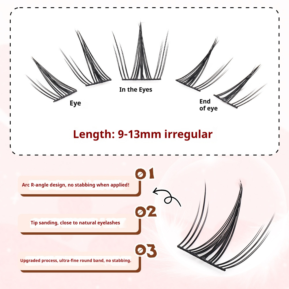 Professional Natural Fluffy Mascara Lashes - Wispy Doll Eye Effect, Baby-D Curl, Easy Cluster Application for Beginners-Lumenessence