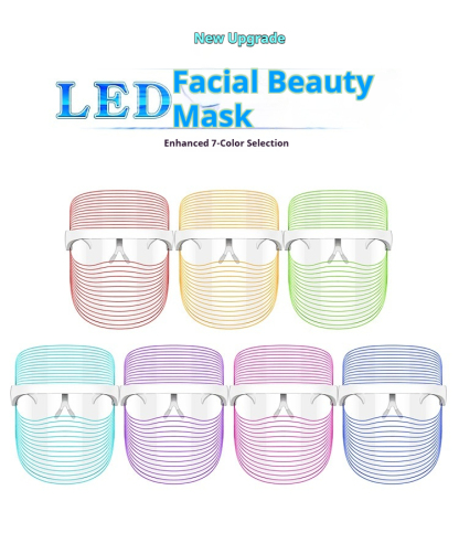 LED Photon Therapy Mask - 7-Color Facial Skin Rejuvenation Device, Rechargeable Home Use Light Therapy-Lumenessence