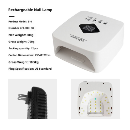 S10 Pro Cordless LED Nail Lamp - Auto Sensor, Fast Curing for Gel Polish, Rechargeable Manicure Light-Lumenessence