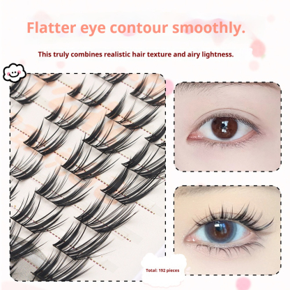 Professional Natural Fluffy Mascara Lashes - Wispy Doll Eye Effect, Baby-D Curl, Easy Cluster Application for Beginners-Lumenessence