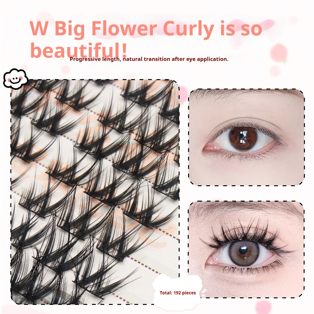 Professional Natural Fluffy Mascara Lashes - Wispy Doll Eye Effect, Baby-D Curl, Easy Cluster Application for Beginners-Lumenessence