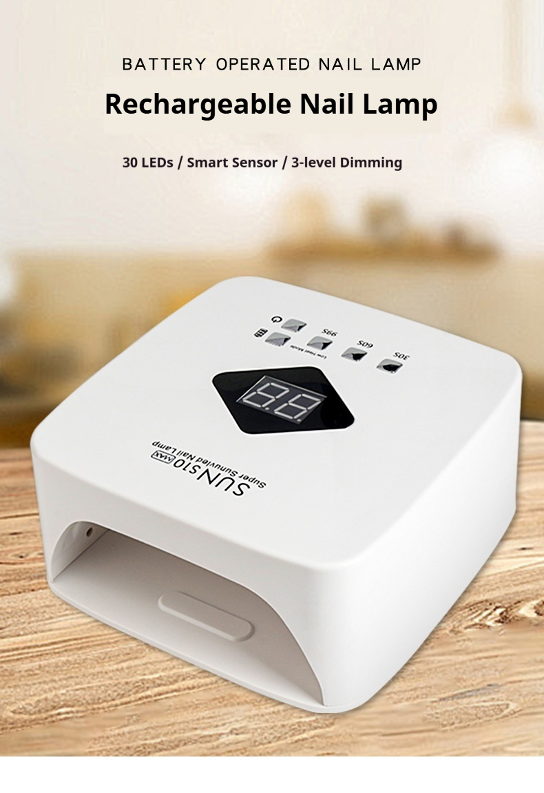 S10 Pro Cordless LED Nail Lamp - Auto Sensor, Fast Curing for Gel Polish, Rechargeable Manicure Light-Lumenessence