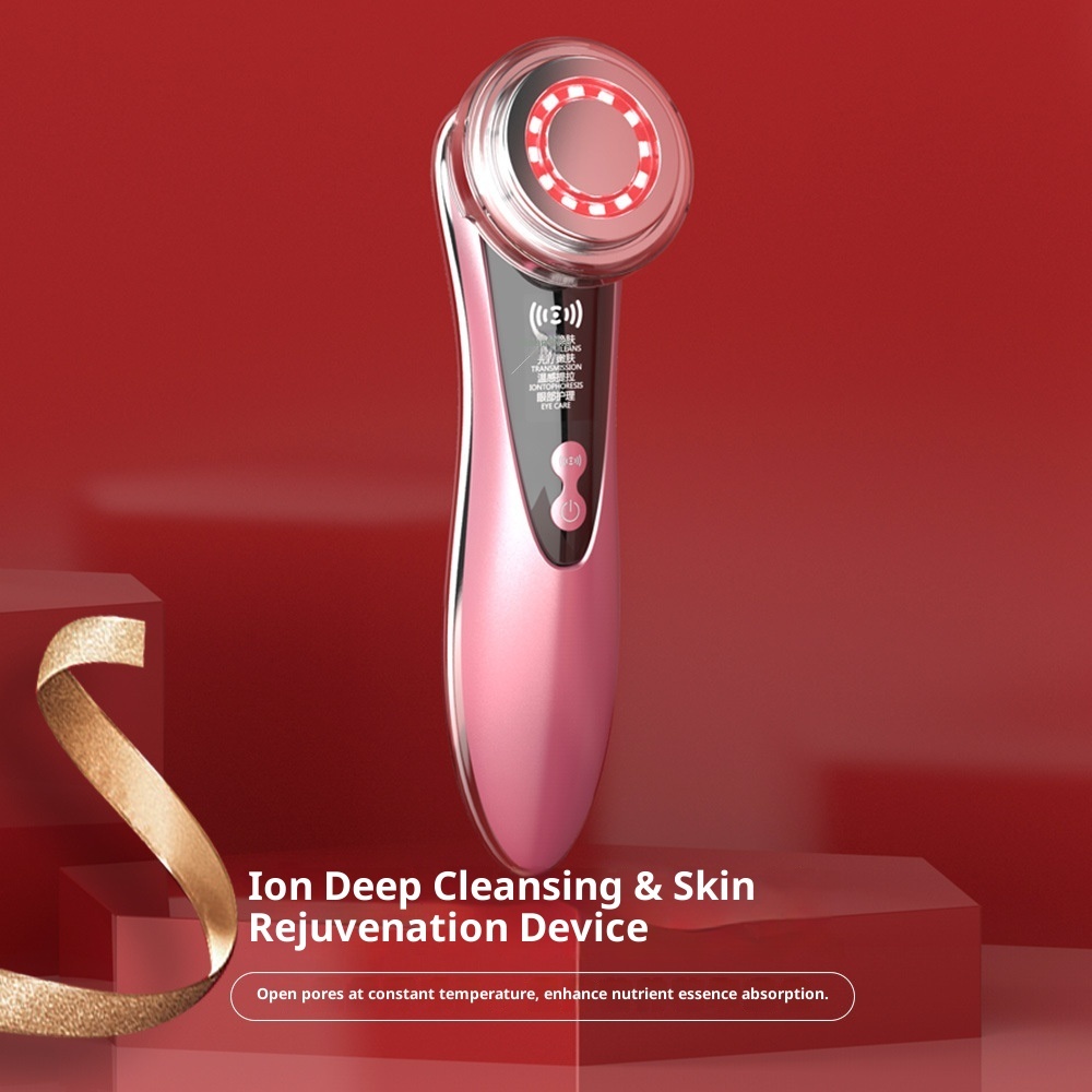 Multi-Functional Facial Device | Deep Cleansing + Hot Moisturize + Ion+ + Ion- + Vibration + LED Therapy-Lumenessence