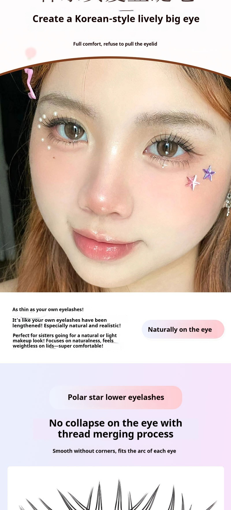 Professional Natural Fluffy Mascara Lashes - Wispy Doll Eye Effect, Baby-D Curl, Easy Cluster Application for Beginners-Lumenessence