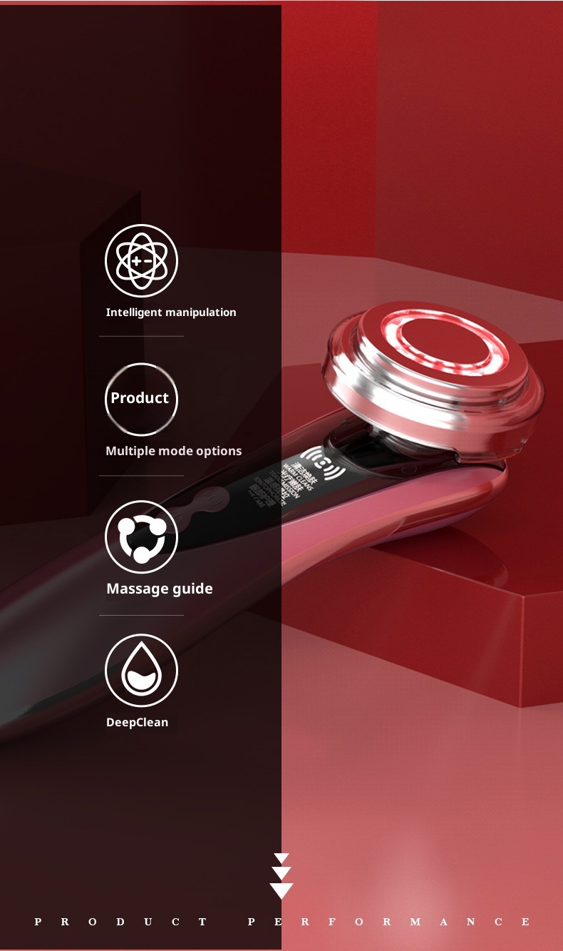 Multi-Functional Facial Device | Deep Cleansing + Hot Moisturize + Ion+ + Ion- + Vibration + LED Therapy-Lumenessence