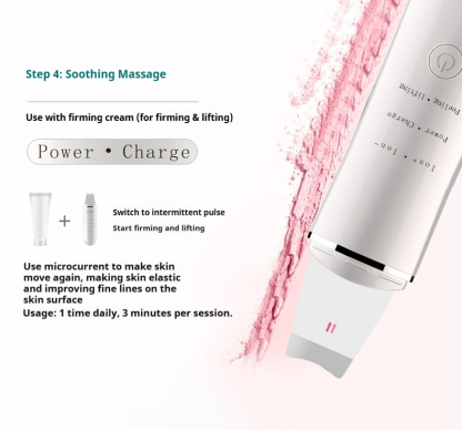 Ultrasonic Skin Spatula, Ionic Facial Cleansing & Lifting Device, Pore Cleaner & Serum Booster