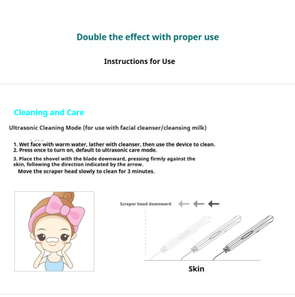 Ultrasonic Skin Spatula, Ionic Facial Cleansing & Lifting Device, Pore Cleaner & Serum Booster