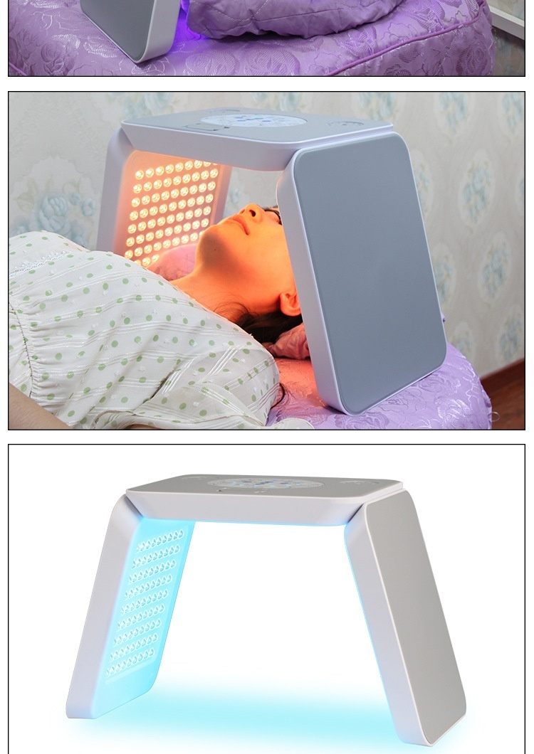 7-Color LED Phototherapy Mask - Red & Blue Light Facial Device with Hydrating Spray & Skin Analysis
