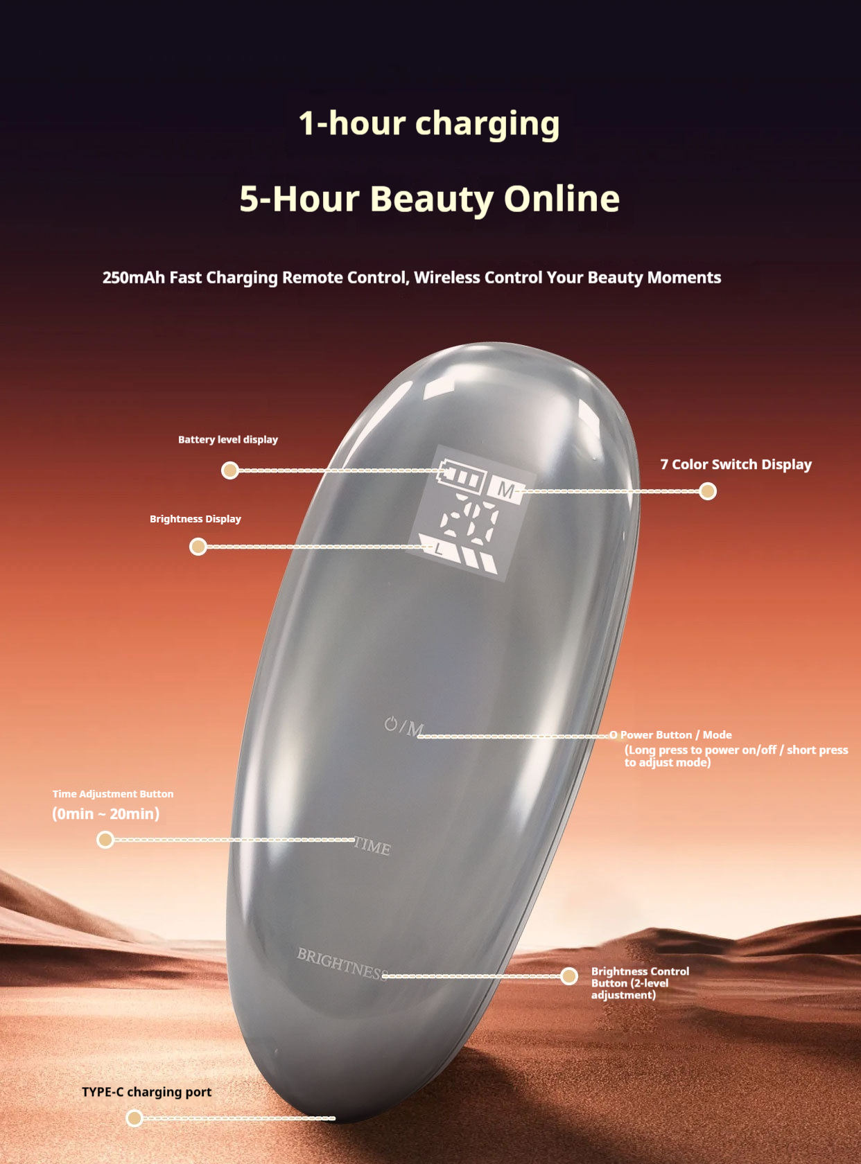 7-Color LED Photon Therapy Device - Near Infrared Facial Light Machine for Skin Rejuvenation & Dark Spot Removal-Lumenessence