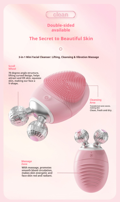 Ionic Technology Facial Cleanser - Deep Cleansing & Brightening Skin Massage Tool