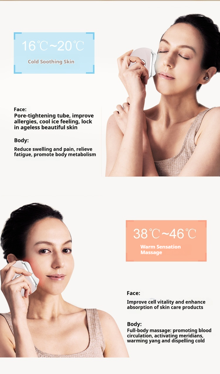 2-in-1 Cold and Hot Facial Device - with EMS Microcurrent for Sculpting & Depuffing