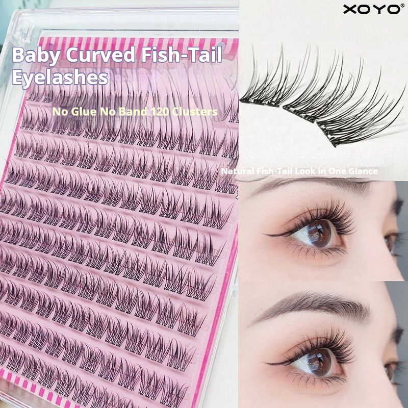 No Glue Needed, Whispy Fanned Lash Clusters - Natural Looking, Easy Apply Individual Lash Extensions