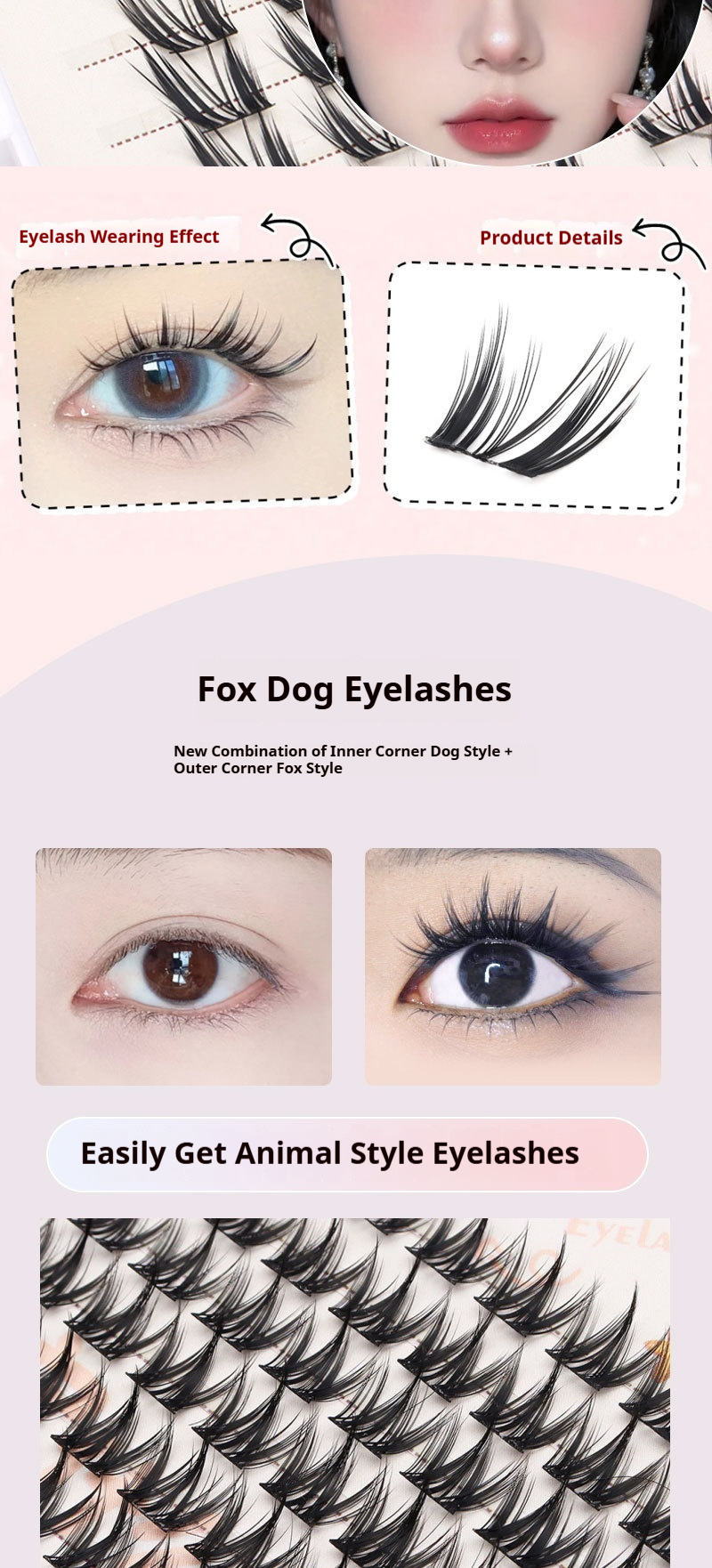 Professional Natural Fluffy Mascara Lashes - Wispy Doll Eye Effect, Baby-D Curl, Easy Cluster Application for Beginners-Lumenessence