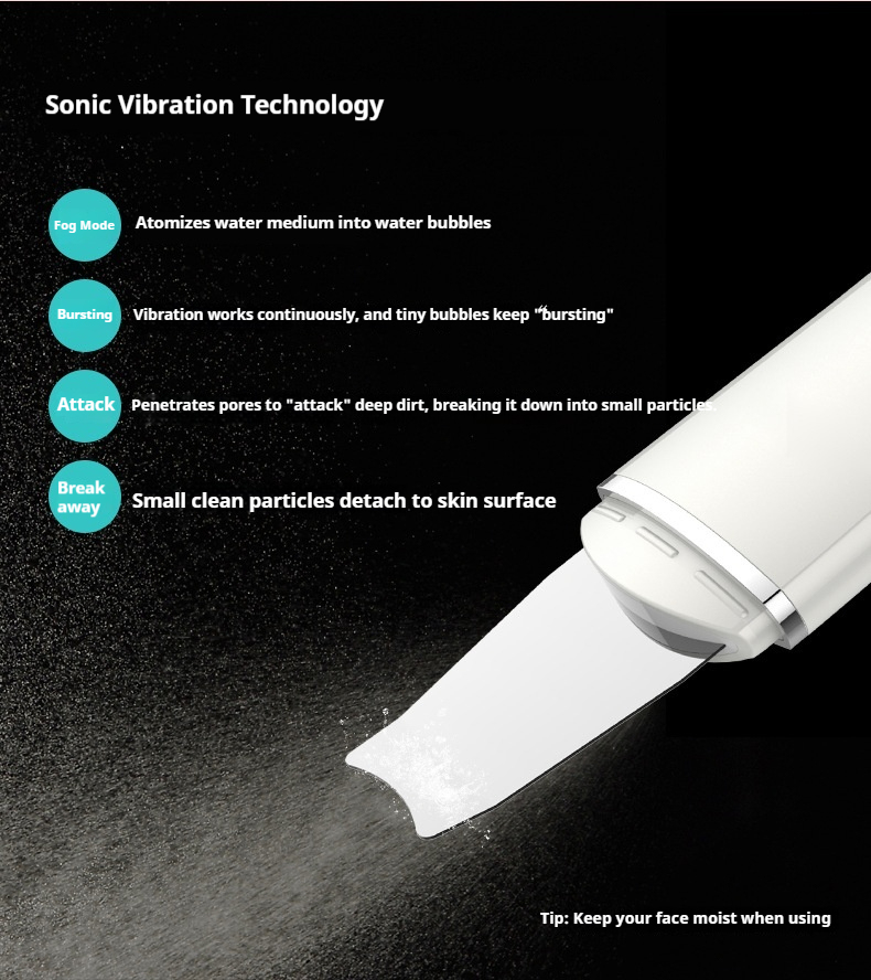 Ultrasonic Skin Spatula, Ionic Facial Cleansing & Lifting Device, Pore Cleaner & Serum Booster