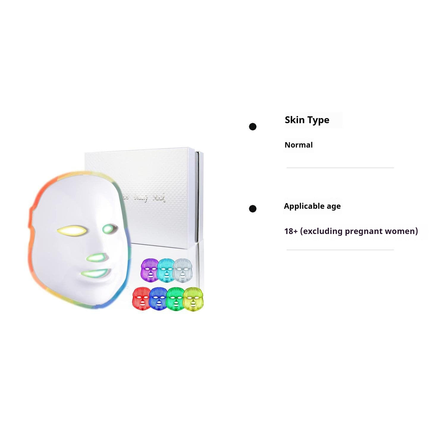 7-Color LED Light Therapy Mask - Photon Facial & Neck Care for Rejuvenation