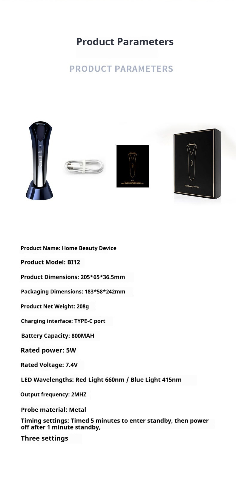 Advanced EMS Microcurrent Facial Toner with LED Red Blue Light Therapy and Ion Technology for Anti-Aging & Acne Treatment-Lumenessence