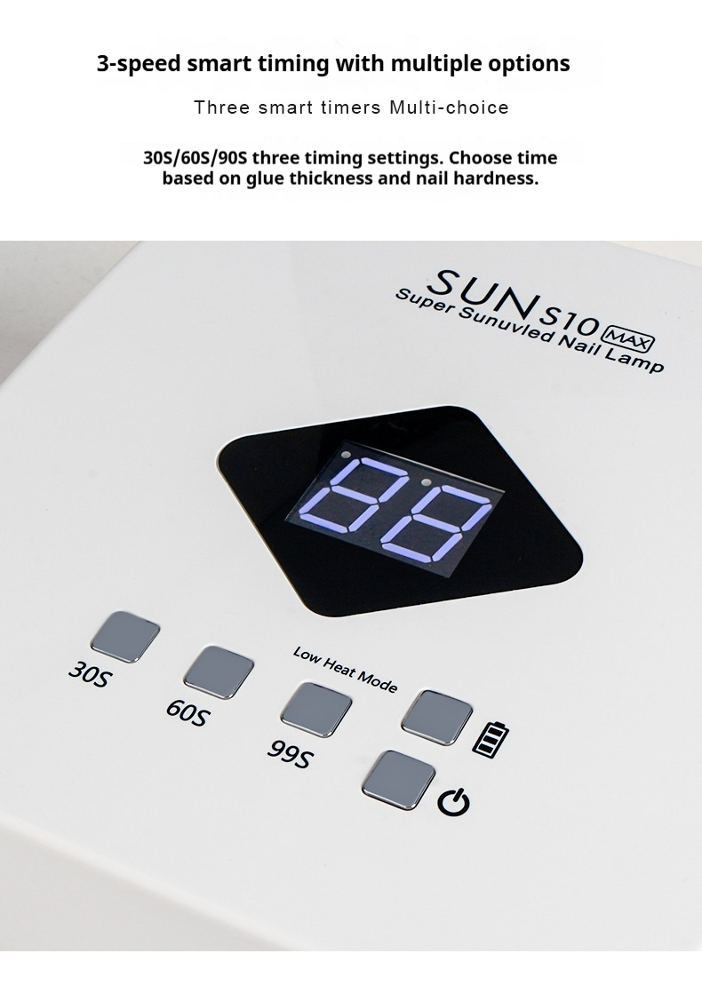 S10 Pro Cordless LED Nail Lamp - Auto Sensor, Fast Curing for Gel Polish, Rechargeable Manicure Light-Lumenessence