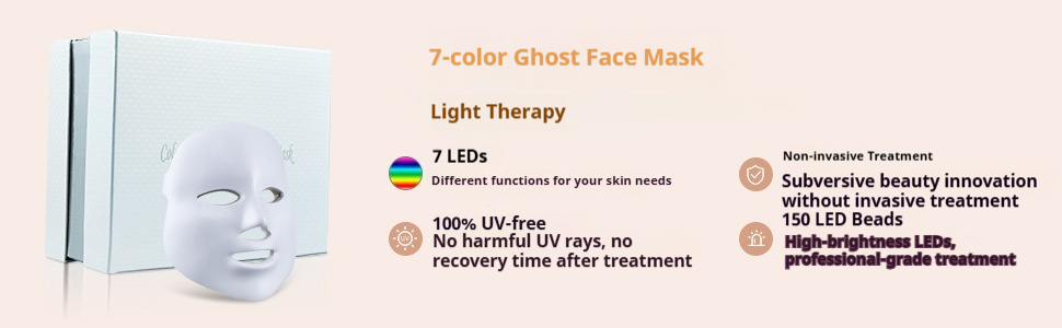 7-Color LED Light Therapy Mask - Photon Facial & Neck Care for Rejuvenation
